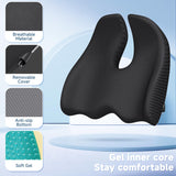 X Large Gel Seat Cushion for Office Chair Ergonomic Cushions-Gel & Memory Foam Coccyx Butt Pillow Benazcap