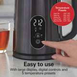 Digital Temperature Control Electric Tea Kettle, Hot Water Boiler & Heater 1.7L, 5 Preset Modes + Keep Warm Hamilton Beach