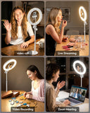 Desk Ring Light with Stand for Computer, Zoom Lighting for Computer
