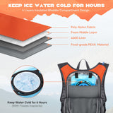 Maelstrom Hydration Hiking Backpack with 2L/3L Water Bladder, Water Running Backpack Men Women Lightweight Insulation for Hiking, Cycling, Running, Climbing, Camping (2.Orange, 2L Bladder)