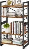 Bookshelf, Dorm Desk Hutch, Desk Shelf Organizer, 4 Tier Stackable Bookcase, Adjustable