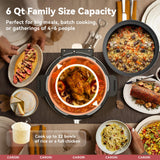CARORI 9-in-1 Electric Pressure Cooker 6 Qt, Dual Inner Pots, Stainless Steel Pot and Non-Stick Pot, 12 Preset Cooking Programs with IMD Touchscreen, Safe Vent, Slow Cook, Rice Cook, Steam, Black