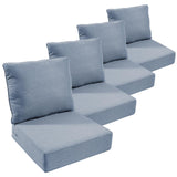 Outdoor Furniture Cushions, 6 inch Thick Seat Cushions for Outdoor Furniture, Waterproof 24x24 Patio Couch Cushions, Replacement Chair/Sofa Cushion, Include 4 Back & 4 Seat Cushion, Thick/BabyBlue