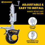 Novawinch Mini Mover 3-12V Electric Trailer Dolly - Motorized Jockey Wheel for Trailers up to 6000 lbs - Powered Forward and Reverse Steering Control - 8 Inch No Flat Tire - Clamp or Bolt Mount