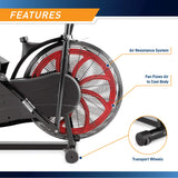 Marcy Fan Exercise Bike with Air Resistance System – Red and Black – NS-1000 MARCY