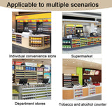 QJSZMEI Cigarette Rack with Lock Sliding Doors, Aluminum Alloy Cigarettes Organizer with Automatic Pusher, Transparent Cigarette Display Case for Retail for Supermarket Stores(Silver, 24.6x6.8x35.4)