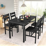Hooseng Dining Table Set for 4, Wood Kitchen Table Chairs Set with Storage
