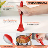 Kitchen Cooking Utensils Set with Holder, Homikit 15-Piece Silicone Spatula Set for Nonstick Cookware, 446°F Heat Resistant Spoon-Red