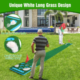 KEMLDIVS Golf Putting Game Set, Detachable Golf Putting Green Mat with 4 Balls, 2 Cups & Flags, 1 Portable Bag for Indoor & Outdoor Party Game Use