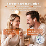 NE71 AI Translation Earbuds, Retro Pocket Watch Bluetooth Headphones with LCD Touch Screen Case, Support 164 Languages, 60h Playtime, Noise Cancellation, Wireless Earbuds Suitable for Women and Men
