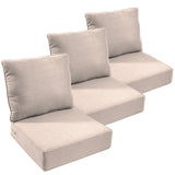Outdoor Furniture Cushions, 6 inch Thick Seat Cushions for Outdoor Furniture, Waterproof 22x24 Patio Couch Cushions, Replacement Chair/Sofa Cushion, Include 3 Back & 3 Seat Cushion, Thick/Beige