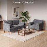 64" Loveseat Sofa, Modern 2-seater Chenille Couch for Living Room, Gray