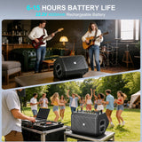 200W High-Power Karaoke Machine with 5-Channel Mixer, Premium Voice Amplifier/PA System, Portable Bluetooth Speakers with 2 Wireless Mics for Busking, Party, Outdoor, Classroom, Singing, Guitar Amp