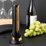 Levare - Electric Wine Bottle Opener, Rechargeable Automatic Cork Remover with USB Charging Base and Foil Cutter, Lithium Battery Powered, Ideal Gift for Wine Enthusiasts, Housewarmings, and Weddings