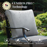 MIXPATIO 4-Piece Wrought Iron Patio Conversation Set, Swivel Chairs, Grey