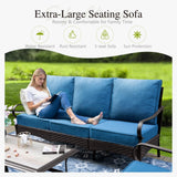 Sophia & William Metal Patio Furniture Set with Fire Pit Table, 4 Pieces