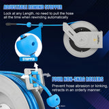 FIXFANS Pressure Washer Hose Reel with Hose, 1/4" × 100ft Retractable Power Washer Hose Reel, Heavy Duty Hose Reel Auto Rewind, Wall Mounted, 3600 PSI