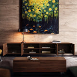 NessCarsti 94.48 Inch Mid Century Modern TV Stand for Living Room, Walnut