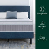Zinus 13 Inch Queen Cool Support Hybrid Mattress, Medium Firm Feel