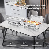 Jwevvie Chafing Dish Buffet Set, 8QT Stainless Steel Chafing Dishes for Buffet, Full Pan Chafing Dish, Buffet Servers and Warmers for Party, Wedding,Catering (5 PACK)