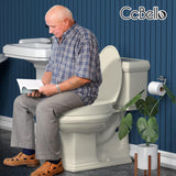 Ccbello ELONGATED toilet seat risers for seniors, Slow Close, Elevated toilet seat, Heavy Duty, Never Loosen, Raised toilet seat elongated bowl, Almond/Bone(18.5”)