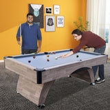 Billiards Table，7 FT Pool Table with Premium Accessories, Durable Matte-Black Finish, and Heavy Duty Legs for Modern Adult Rrec Room Family Game Room (Wood)