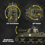 Ferthor Fun RC Sherman Tank Model,HengLong RC Tanks 1/16 Scale 2.4ghz US M4A3 Sherman Tank,Remote Control Tanks for Adults,Big Tank for Military Fans Age 14+