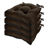Chair Cushions for Dining Chairs Set of 4 - Chenille Tufted Kitchen Chair Cushions with Ties and Non-Slip Bottom