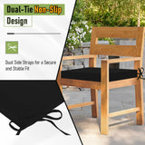 Basic Beyond Outdoor Chair Cushions Set of 6, Square Corner Outdoor Cushions for Patio Furniture, Water Resistant Patio Chair Cushions with 2 Ties, 18.5x16x3, Black