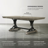 Roundhill Furniture Birmingham Dining Set, One Size, Driftwood Finish