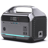 Portable Power Station 1200W Surge, 288Wh LiFePO4 Battery Solar Generator, Power Bank with 600W AC Outlet 110V, PD 100W Output Fast Charging for Outdoors Camping, Home Emergency, Hunting Blackout