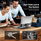 AboveTEK MacBook & Surface Laptop Locking Station with Combo Lock Cable Bundle with Premium Aluminum MacBook Security Lock with High-Security Copper Cylinder