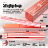 2-in-1 Hair Straightener Flat Iron by BeKind Apex | 1“ 460°F Straightener and Curler for All Hairstyles | UltraSmooth Tech | 15s Fast Heating & Temp Memory | Gift Set for Girls Women (Apex Peach)
