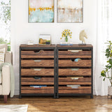 Tribesigns 5-Drawer File Cabinet Set of 2, Wood Mobile Storage Drawer