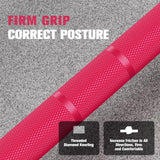 RitFit Elite 6.6ft Olympic Barbell, Robust 33lb Barbell for Weightlifting and Powerlifting, Superior Olympic Bar with Exceptional 900lbs Load Capacity, Weight Bar for 2” Standard Plates Sliver/Pink