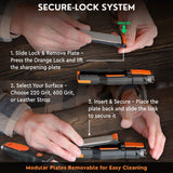 Orange Ninja Pocket Knife Sharpener with Guided Diamond Whetstones – 8-in-1 Tool Sharpener for EDC, Outdoor, Hunting & Camping Knives - Includes Diamond Rod, Leather Strop & Fire Starter