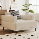 NessCarsti Modern Fabric Accent Chair, Mid-Century Single Cloud Armchair