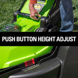 Greenworks 48V (2 x 24V) 17" Brushless Cordless Lawn Mower + 24V Drill / Driver, (2) 4.0Ah USB Batteries (USB Hub)
