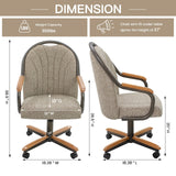 Chromcraft Douglas Set of 4 Casual Dining Chairs Classic Swivel Tilt Dining Chairs with Casters