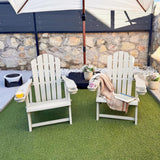 PURPLE LEAF HDPE Adirondack Chairs Set of 2 with Cup Holders, Champagne