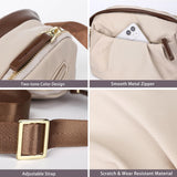 Small Crossbody Bags for Women Multi-Pocket Shoulder Purse (Beige)