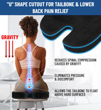 Seat Cushion - Office Chair Cushion - Non-Slip Car Seat Cushion, Tailbone Pain Relief (Black) Everlasting Comfort