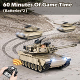 Supdex 1/18 M1A2 Abrams RC Tank, 2.4G Remote Control Tank That Shoot BBS with Smoke, Sound and Lights, 165ft Remote Control Army Model Toy, Military All-Terrain Vehicle for Kids & Adults