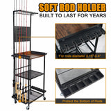 Aventik Fishing Rod Holders For Garage, 3-Tier Fishing Rod Rack Store 12 Rods& 8 Reels, Heavy Duty Pegboard Freestanding Rod Rack