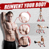 Push Up Bars: Sweat-resistant Parallettes Bar for Handstands L-sit & Dip, No Wobbling Strength Training Pushup Stands