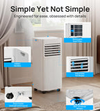 8000 BTU Portable Air Conditioners,Portable AC with Cool, Fan,Dehumidifier,Sleep,24H Timer,Quiet Cooling,Up to 350 Sq.Ft,Air Conditioner for Bedroom,Home,Office,Remote&Window Kit