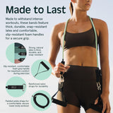Retrospec Train Resistance Bands Set (5pc) Workout Bands w/Handles, Door Anchor, Carry Bag for Women & Men, Smoothie Retrospec