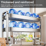 BEBANE Over The Sink Dish Drying Rack, 304 Stainless Steel 2 Tier Racks, Drainer Drying Rack Kitchen Counter,strainers for Kitchen, Glasses(66cm/25.9in)