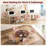 Velvet Tall Office Chair with Wheels Vanity Chairs with Back