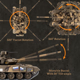 Supdex 1/16 RC Tank, Heng Long Russian T90 Army Toy with Smoke, Sound and Lights, 2.4G Remote Control Tank That Shoots with Upgraded Metal Tracks, Idler and Sprocket Wheel, Steel Gearbox, Batteries*2